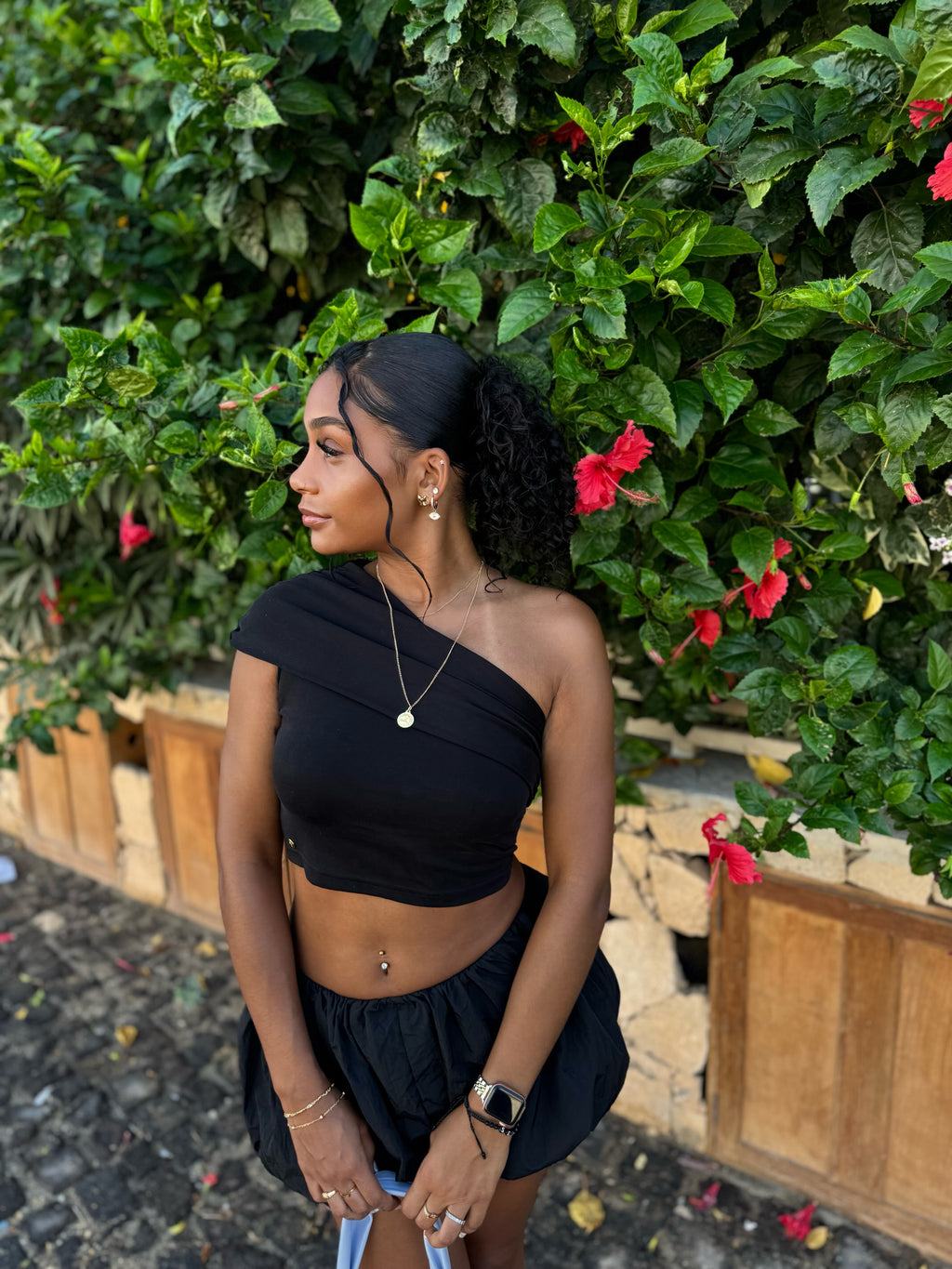 One Shoulder Sculpt Top