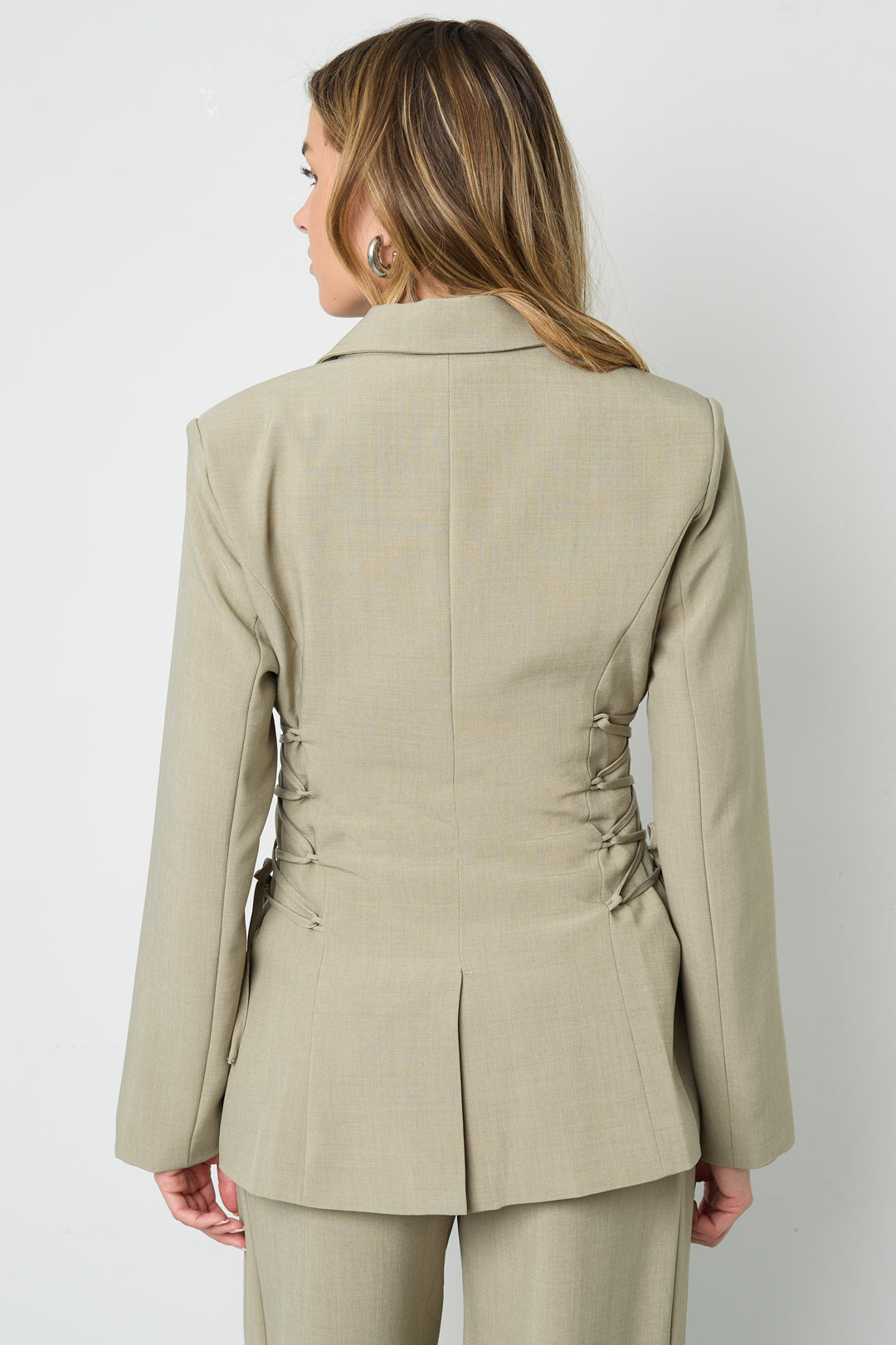 Geweven Polyestervezel Vrouwenpak Elegant Knoopdetail